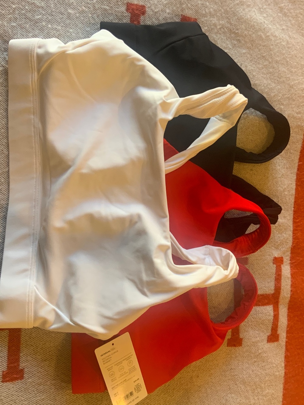 Athleta INTERVAL D- DD size cup  - White, Red, Black sports bra